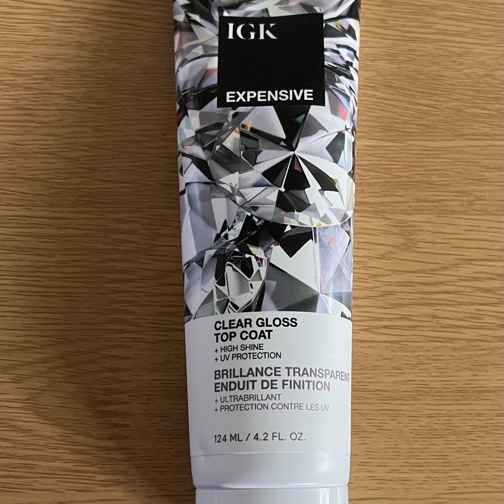 🌟 IGK Expensive Clear Gloss Top Coat 4.2oz – Shine, Protect & Enhance! ✨